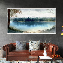 Load image into Gallery viewer, Blue Lake Art | Framed Canvas Print | Blue Lake Painting | Lake House Decor | Guest Room Landscape Painting | Wallowa Lake Painting
