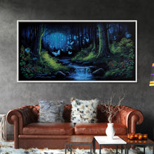 Load image into Gallery viewer, Enchanted Forest Painting, Fantasy Art, Fairy House, Fantasy, Woodland Decor, Woods, Forest, Fairy Forest with Blue Butterflies