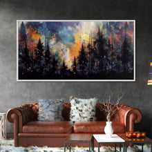 Carregar imagem no visualizador da galeria, Forest Fire Abstract, Forest Landscape Wall Art, Framed Canvas Print, Pine Tree Canvas, Pine Tree Artwork, Pine Tree Canvas Art, Wall Decor