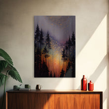Carregar imagem no visualizador da galeria, Abstract Pine Canvas Print of Oil Painting, Large Original Textured Fall Pine Forest Painting Contemporary Living Room Wall Art Decor