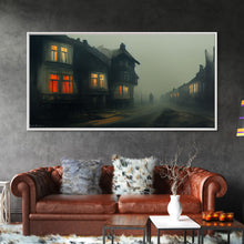 Load image into Gallery viewer, Creepy WildWest Art, canvas print, gloomy abandoned street