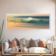 Load image into Gallery viewer, Panoramic Ocean Beach canvas prints Sea landscape Nautical photo Coastal canvas print Sea wave canvas Extra large wall art Ready to hang