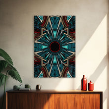 Load image into Gallery viewer, Art Deco Pattern Wall art - Framed Canvas Print - Art Deco - Red & blue art - Colorful painting - Patterns art - Wall art - Living room art