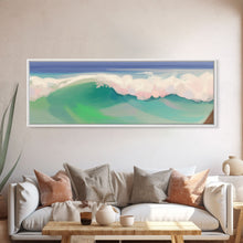 Carregar imagem no visualizador da galeria, Abstract Seascape Canvas Art Print, Sea Foam, Ocean, Nature, Waves, Beach House Art, Wall Decor, Panoramic, Wall Art, Canvas Print
