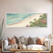 Load image into Gallery viewer, Beach Scene Art Canvas Print, Seashore, Seascape, Canvas Beach Wall Art, Tropical Beach, Waves Wall Art, Panoramic, Wall Art, Canvas Print