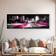 Carregar imagem no visualizador da galeria, Abstract City Art Print, Abstract Framed Canvas Print, Skyscrapers, Urban Art Wall Decor, Wall Decor, Panoramic, Wall Art, Canvas Print