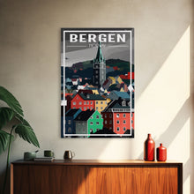 Load image into Gallery viewer, Bergen Wall Poster, NorwayPoster, Europe Wall Art, Norway Art Print, Travel Wall Print, Travel Poster, Travel Wall Art, Canvas Wall Print