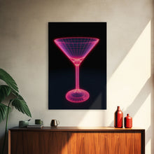 Carregar imagem no visualizador da galeria, 3D Pink Cocktail Wall Art, Pink Wall Decor, 3D Art, Vibrant Art, Minimalist Print, Wall Decor, Canvas Print, Wall Art, Framed Canvas
