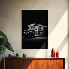Carregar imagem no visualizador da galeria, Food Truck Wall Art, Truck Wall Decor, Food Art, Black And White Art, Minimalist Print, Wall Decor, Canvas Print, Wall Art, Framed Canvas