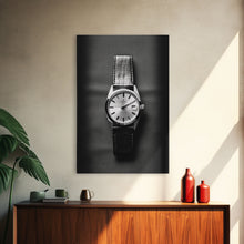Load image into Gallery viewer, Classic Wrist Watch Wall Art, Watch Art, Watch Face, Black And White, Minimalist Print, Wall Decor, Canvas Print, Wall Art, Framed Canvas