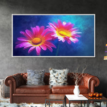Carregar imagem no visualizador da galeria, Gerbera Wall Decor, Floral Wall Art, Nature Print, Purple Flowers Wall Art, Panoramic Wall Decor, Canvas Print, Wall Art, Framed Canvas Art