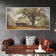Carregar imagem no visualizador da galeria, Abandoned House Wall Decor, Rural Wall Decor, Old Farm House Wall Decor, Panoramic Wall Decor, Canvas Print, Wall Art, Framed Canvas Art