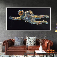 Load image into Gallery viewer, Astronaut Wall Decor, Space Suit Wall Art, Minimalist Wall Art, Panoramic Wall Decor, Canvas Print, Wall Art, Framed Canvas Art