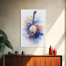 Load image into Gallery viewer, Banjo Gift, Banjo Wall Art Canvas Print, Country Music Art, Guitar Art, Banjo Poster Print, Banjo Gifts, Musical Art, Southern Music Decor