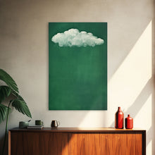 Load image into Gallery viewer, Emerald Green Rain Cloud Wall Art, Framed Canvas Or Poster Print, Abstract Art Print, Minimalist Wall Decor, Maximalist Decor, Dark Green