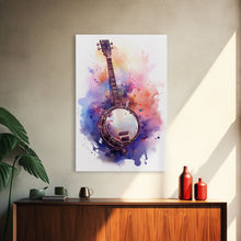 Load image into Gallery viewer, Banjo Gift, Banjo Wall Art Canvas Print, Country Music Art, Guitar Art, Banjo Poster Print, Banjo Gifts, Musical Art, Southern Music Decor
