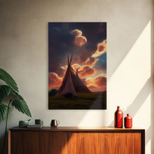 Load image into Gallery viewer, Native American Tipi Wall Art, Poster Print, Fine Art Paper Print, Early American Style Wall Decor