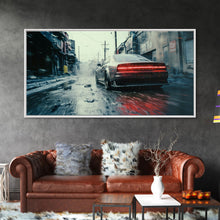 Load image into Gallery viewer, Cool Supercar Art, Framed Canvas Print, Cyberpunk Sportscar Painting, Futuristic Supercar Painting, Man Cave Decor, Gift For Him, Car Guy