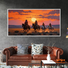 Load image into Gallery viewer, Cowboy Art, Horse Art, Western Wall Art, Panoramic Art, Wall Art, Canvas Art, Landscape Art, Western Wall Decor, First Home Gift, RV Decor