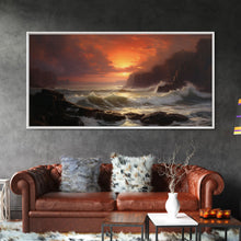 Load image into Gallery viewer, Beautiful Seascape Painting Canvas Print, Landscape Oil Painting, Minimalist Modern Art, Canvas Painting, Framed Wall Art Print