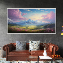 Load image into Gallery viewer, Beautiful Mountain Painting Canvas Print, Landscape Oil Painting, Minimalist Modern Art, Canvas Painting, Framed Mountain Art Print