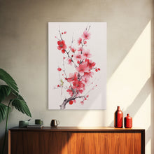 Cargar imagen en el visor de la galería, Cherry Blossom, Pink Flowers, Floral Wall Art, Nature Art, Canvas Print, Wall Art, Vertical Art, Housewarming Gift, Country Home Wall Art