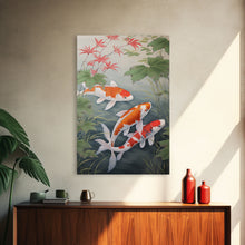Carregar imagem no visualizador da galeria, Fish Painting, Zen Wall Art, Koi Fish Wall Art, Fish Wall Art, Canvas Print, Wall Art, Vertical Art, Southern Decor, Office Wall Decor