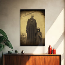 Load image into Gallery viewer, Skeleton Wall Art. Spooky Room Decor, Ghost Art Print, Gothic Wall Decor, Canvas Print, Wall Art, Vertical Print, Home Decor, Wall Decor