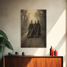 Load image into Gallery viewer, Black And White Art, Witch Wall Decor, Horror Art Print, Gothic Wall Art, Canvas Print, Wall Art, Vertical Print, Home Decor, Wall Decor
