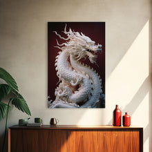 Load image into Gallery viewer, Dragon Art, Sculpture Wall Art, Asian Decor, Canvas Print, Wall Art, Vertical Print, Gift For Couples, Dorm Room Art, Living Room Prints