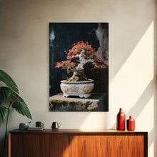 Load image into Gallery viewer, Bonsai Wall Art, Japanese Wall Print,  Asian Art, Canvas Print, Wall Art, Vertical Print, Travel Print, Client Gift, College Dorm Decor
