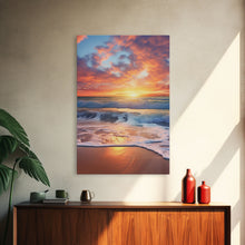 Load image into Gallery viewer, Beach Sunset Wall Art, Nautical Wall Art, Seashore Wall Art, Canvas Print, Wall Art, Vertical Art, Moving Gift, Room Decor, Entryway Prints