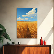 Carregar imagem no visualizador da galeria, Farm Wall Print, Wheat Feld Wall Art. Countryside Art, Canvas Print, Wall Art, Vertical Art, Couple Gift, Ranch Wall Art, Bedroom Prints