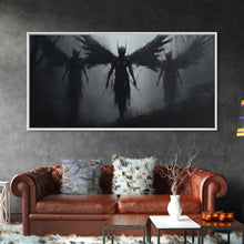 Carregar imagem no visualizador da galeria, Fallen Angels Canvas Print, Framed Wall Art, Halloween Decor, Angelic Art, Halloween Art Prints, Charcoal Sketch, Unique Wall Decor