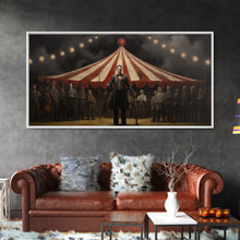 Load image into Gallery viewer, The Cursed Circus, Unique Halloween Art, Framed Canvas Print, Halloween Poster Art, Horror Prints, Victorian Oil Painting, Halloween Decor