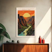 Load image into Gallery viewer, Black Canyon Of The Gunnison National Park Travel Poster Print, Canvas Print Wall Art, Colorado Travel Art, Midcentury Modern Travel Decor