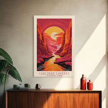 Carregar imagem no visualizador da galeria, Carlsbad Caverns National Park New Mexico Travel Art, National Park Print, Minimalist Travel Art, Midcentury Modern Style Landscape Painting