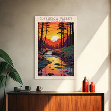 Carregar imagem no visualizador da galeria, Cuyahoga Valley National Park Ohio Travel Art, National Park Print, Minimalist Travel Art, Midcentury Modern Style Landscape Painting