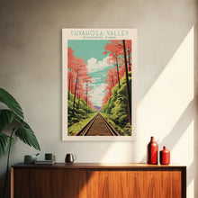 Load image into Gallery viewer, Cuyahoga Valley National Park Travel Poster Print, Canvas Print Wall Art, Ohio Travel Art, Midcentury Modern Travel Decor