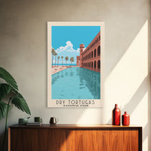 Carregar imagem no visualizador da galeria, Dry Tortugas National Park Florida Travel Art, National Park Print, Minimalist Travel Art, Midcentury Modern Style Landscape Painting