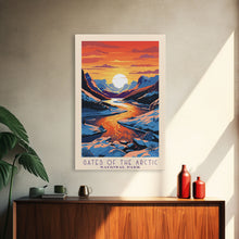 Load image into Gallery viewer, Gates Of The Arctic National Park Travel Art, National Park Print, Minimalist Travel Art, Midcentury Modern Style Landscape Painting
