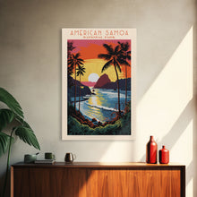 Load image into Gallery viewer, American Samoa National Park, Framed Wall Art Canvas Print, Travel Poster, Travel Art, Roadtrip Decor, Cool Wall Art, Retro State Park Art