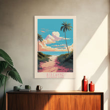 Load image into Gallery viewer, Biscayne National Park, Framed Wall Art Canvas Print, Travel Poster, Florida Travel Art, Roadtrip Decor, Cool Art, Retro State Park Art