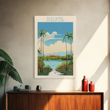 Load image into Gallery viewer, Biscayne National Park, Framed Wall Art Canvas Print, Travel Poster, Florida Travel Art, Roadtrip Decor, Cool Art, Retro State Park Art
