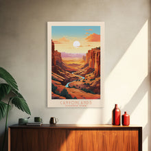 Carregar imagem no visualizador da galeria, Canyonlands National Park Travel Poster Print, Canvas Print Wall Art, Utah Travel Art, Midcentury Modern Travel Decor