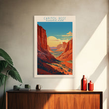 Carregar imagem no visualizador da galeria, Capital Reef National Park Travel Poster Print, Canvas Print Wall Art, Utah Travel Art, Midcentury Modern Travel Decor