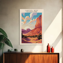 Carregar imagem no visualizador da galeria, Capitol Reef National Park Utah Travel Art, National Park Print, Minimalist Travel Art, Midcentury Modern Style Landscape Painting