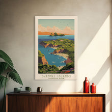 Cargar imagen en el visor de la galería, Channel Islands National Park California Travel Art, National Park Print, Minimalist Travel Art, Midcentury Modern Style Landscape Painting