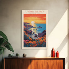 Cargar imagen en el visor de la galería, Channel Islands National Park California Travel Art, National Park Print, Minimalist Travel Art, Midcentury Modern Style Landscape Painting