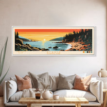 Carregar imagem no visualizador da galeria, Acadia National Park, Panoramic Maine Travel Art, National Park Print, Minimalist Travel Art, Midcentury Modern Style Landscape